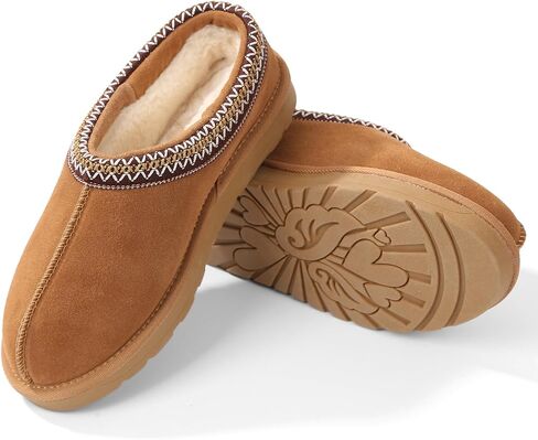 Women's Suede Slippers-Platform Slippers for Women Fuzzy Cozy Indoor Outdoor Mini Boots Chestnut in Saudi Arabia