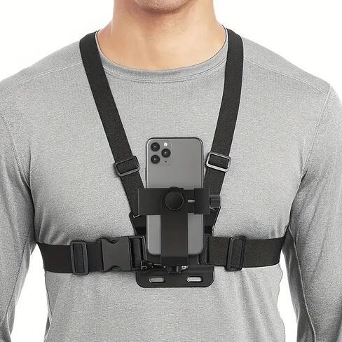 Adjustable 360° Rotating Waterproof Mount Kit with ABS Harness, 11.8" Multi-Section Strap & Secure Clip for Action Cameras, Sports and Outdoor Activities in Saudi Arabia