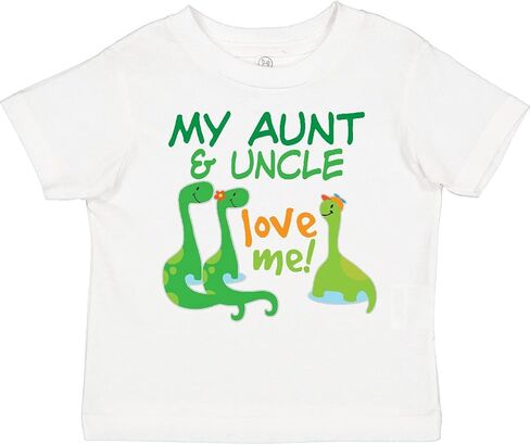 تي شيرت Inktastic My Aunt and Uncle Love Me على شكل ديناصور للأطفال الصغار in Kuwait