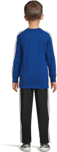 adidas baby-boys 2-piece Long Sleeve 3-stripe Raglan Cotton Tee & Elastic Waistband Pant Set in Saudi Arabia