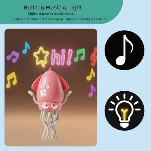 Electric Crawling Dancing Octopus Toy for Walking Baby Boy Girl 0-6 6-12 12-18 Months, Infant Tummy Time Musical Magic Dancing Squid Toy for 3 4 5 6 7 8 9 10 11 12 Toddler 1st Birthday Gift in Saudi Arabia