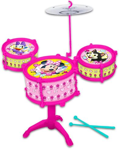 Minnie Mouse Toy Drum Set for Girls - Bundle with Disney Drum Music Set, Stickers, More | Minnie Mouse Musical Toys for Girls, Kids, Toddlers in Saudi Arabia