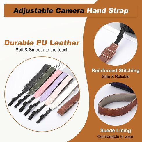 PATIKIL Camera Wrist Straps, PU Leather Camera Hand Strap Adjustable Wristlet Lanyards String for DSLR SLR Camera in Saudi Arabia