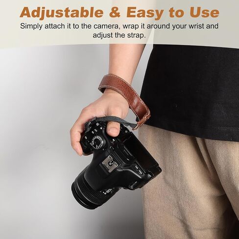 PATIKIL Camera Wrist Straps, PU Leather Camera Hand Strap Adjustable Wristlet Lanyards String for DSLR SLR Camera in Saudi Arabia