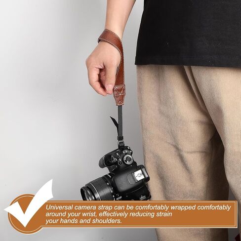 PATIKIL Camera Wrist Straps, PU Leather Camera Hand Strap Adjustable Wristlet Lanyards String for DSLR SLR Camera in Saudi Arabia