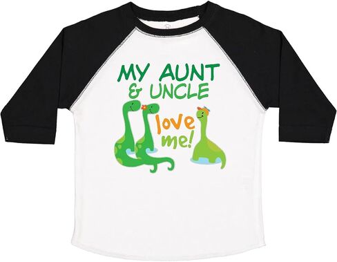 تي شيرت Inktastic My Aunt and Uncle Love Me Dinosaur للأطفال الصغار بأكمام 3/4 in Kuwait