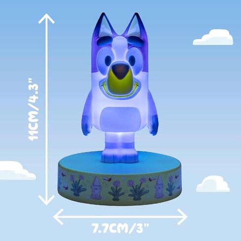 مصباح Paladone Bluey Icon Light، مصباح LED صغير مرخص رسميًا، بضائع شخصية تلفزيونية للأطفال لغرف النوم والمنازل، قابلة للتجميع تعمل بالبطارية، أزرق in Saudi Arabia