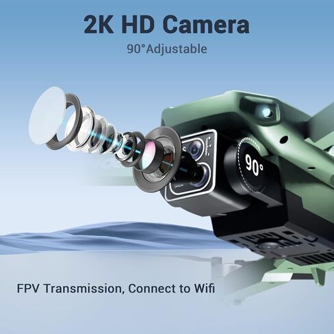 طائرات بدون طيار مع كاميرا للبالغين، طائرة بدون طيار 2K بمفتاح واحد للإقلاع/الهبوط FPV RC مع كاميرا للمبتدئين، وضع مقطوعة الرأس، 3 سرعات، قلاب 360 درجة، بطاريتان طائرة بدون طيار صغيرة للبالغين باللون الأسود in Saudi Arabia