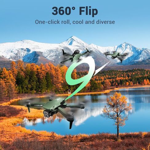 طائرات بدون طيار مع كاميرا للبالغين، طائرة بدون طيار 2K بمفتاح واحد للإقلاع/الهبوط FPV RC مع كاميرا للمبتدئين، وضع مقطوعة الرأس، 3 سرعات، قلاب 360 درجة، بطاريتان طائرة بدون طيار صغيرة للبالغين باللون الأسود in Saudi Arabia
