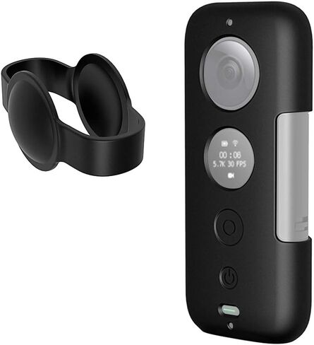 حافظة حماية من السيليكون مع غطاء عدسة لجهاز Insta360 ONE X (أسود) in Saudi Arabia