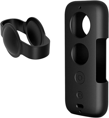 حافظة حماية من السيليكون مع غطاء عدسة لجهاز Insta360 ONE X (أسود) in Saudi Arabia