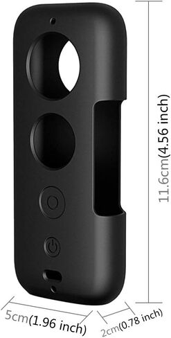 حافظة حماية من السيليكون مع غطاء عدسة لجهاز Insta360 ONE X (أسود) in Saudi Arabia