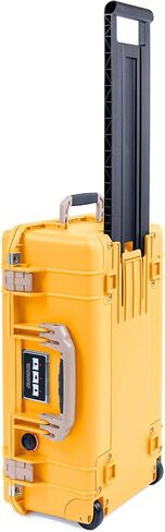 حقيبة حمل ColorCase Pelican Air 1535 باللون الأصفر - حافظة متوسطة الحجم مقاومة للماء مع فواصل مبطنة باللون الرمادي ومنظم غطاء شبكي - مقابض ومزالج صفراء in Kuwait