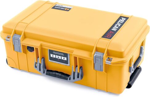 ColorCase Pelican Air 1535 Carry-on Case Yellow - Medium Size Waterproof Case with Gray Padded Microfiber Dividers & Mesh Lid Organizer - Yellow Handles & Latches in Saudi Arabia