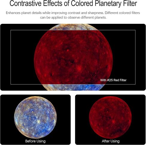 Astromania 2" Color/Planetary Filter for Telescope - #25 Red - Bundle with - 1.25 Inch Laser Collimator with 2 Inch Adapter in Saudi Arabia