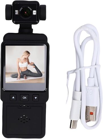 PUSOKEI 1080P HD Pocket Action Camera, Handheld Sport Camcorder with LCD Screen, Body Camera with 360 Rotatable Wide Angle Lens, Motion Detection, Loop Recording, for Outdoor in Saudi Arabia