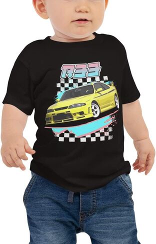 1997 R33 GT-R 90s JDM Aesthetic Skyline GTR Japanese Tuner Drift Car Meet Baby Jersey Short Sleeve Tee in Saudi Arabia