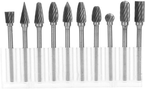 10Pcs 1/8 Shank Tungsten Carbide Single Cut Rotary Burrs Set for Engraving Notching Grinding Grooving Routing in Saudi Arabia