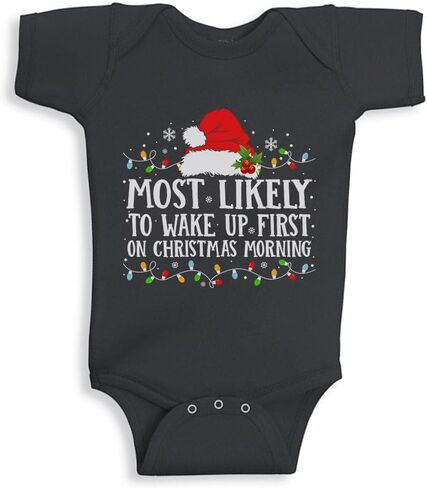 Most Likely to Wake Up First On Christmas Baby Infant Bodysuit in Saudi Arabia