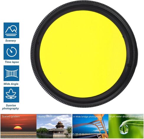 37mm Full Color Lens Filter Scratch Resistance Waterproof Full Color Filter Kit for SLR CameraYellow in Saudi Arabia