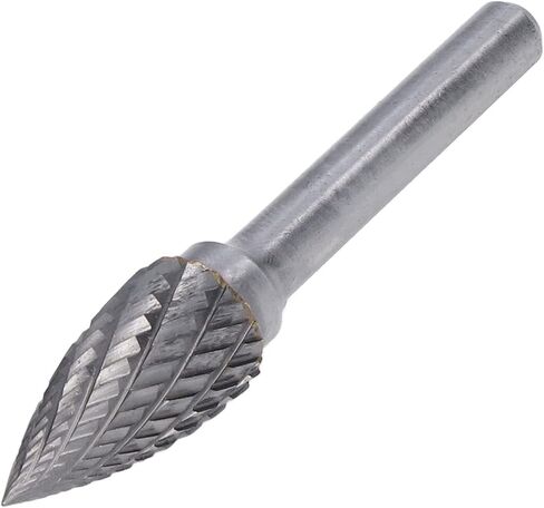 2 Groove Rotary File Burr, 2 Cut Pointed Arc Shape Die Grinder Drill Bit with 6mm Shank for Metal Products, Tool Manufacturing, Engineering in Saudi Arabia