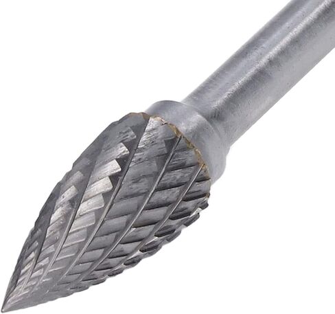 2 Groove Rotary File Burr, 2 Cut Pointed Arc Shape Die Grinder Drill Bit with 6mm Shank for Metal Products, Tool Manufacturing, Engineering in Saudi Arabia