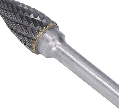 2 Groove Rotary File Burr, 2 Cut Pointed Arc Shape Die Grinder Drill Bit with 6mm Shank for Metal Products, Tool Manufacturing, Engineering in Saudi Arabia