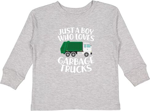 تي شيرت Inktastic Just a Boy Who Loves Garbage Trucks للأطفال الصغار بأكمام طويلة in Kuwait