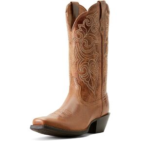 حذاء Ariat النسائي ذو المقدمة المربعة ذات المقدمة الغربية، جاهز باللون الخمري، عرض 9.5 in Kuwait