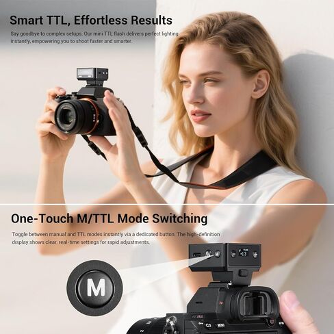 Godox iT20-F Silver Compact Camera Flash - Upgraded from iM20 with TTL Function & Magnetic Accessories, 45g Lightweight, 700+ Flashes, 1.5s Recycling, USB-C Charging, Compatible with FujiFilm Cameras in Saudi Arabia