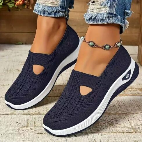 Women's Orthopedic Walking Shoes Breathable Comfortable Diabetic Shoes Soft Knitted Sneakers Arch Support in Saudi Arabia