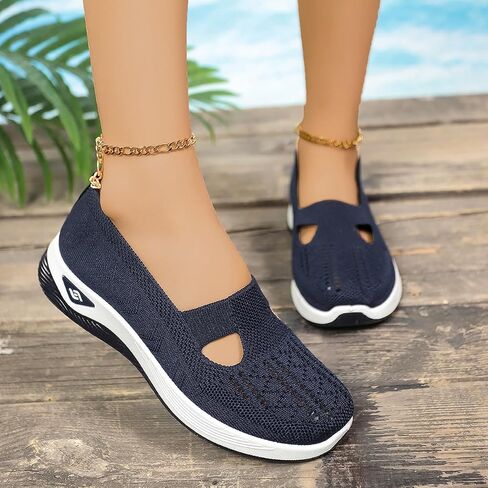 Women's Orthopedic Walking Shoes Breathable Comfortable Diabetic Shoes Soft Knitted Sneakers Arch Support in Saudi Arabia