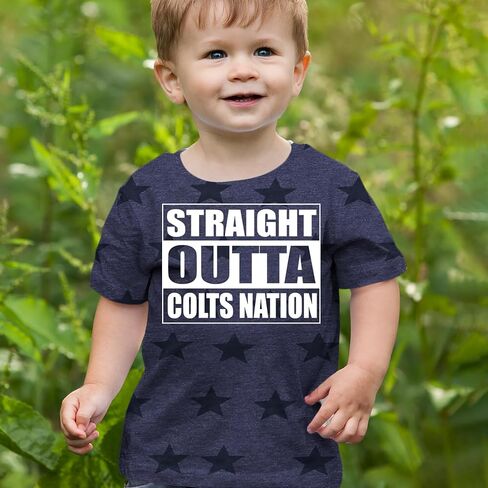 Straight Outta Colts Nation Football Toddler T-Shirt, Soft Cotton in Saudi Arabia