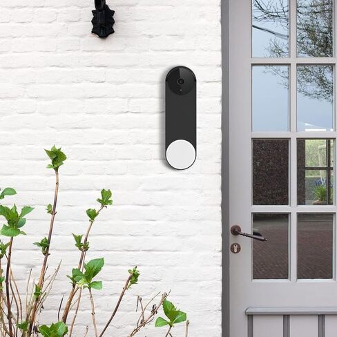 Silicone Case for Nest Hello Doorbell (Battery) Cover, Weatherproof Protective Silicone Doorbell Skin Case, Avoid Drilling and Protect Your Walls (Black) in Saudi Arabia
