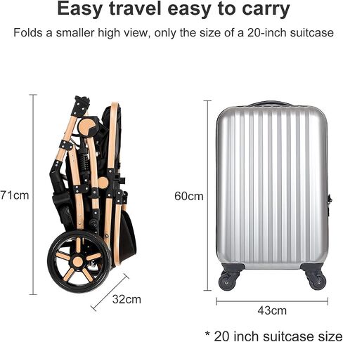 Baby Stroller 2-in-1 Travel Systems Support One-Touch Folding Lightweight, Suitable for Newborns and Toddlers, Black in Saudi Arabia