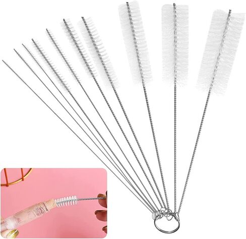 10Pcs Bottle Brush Set Bottle Cleaning Brushes Nylon Strip Brush Nylon Tube Pipe Washing Kit Milk Cup Straw Glass Tube Cleaner for Home in Saudi Arabia