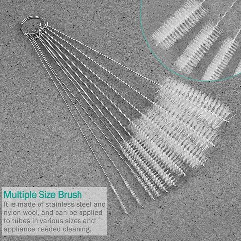 10Pcs Bottle Brush Set Bottle Cleaning Brushes Nylon Strip Brush Nylon Tube Pipe Washing Kit Milk Cup Straw Glass Tube Cleaner for Home in Saudi Arabia