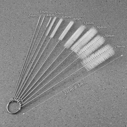 10Pcs Bottle Brush Set Bottle Cleaning Brushes Nylon Strip Brush Nylon Tube Pipe Washing Kit Milk Cup Straw Glass Tube Cleaner for Home in Saudi Arabia