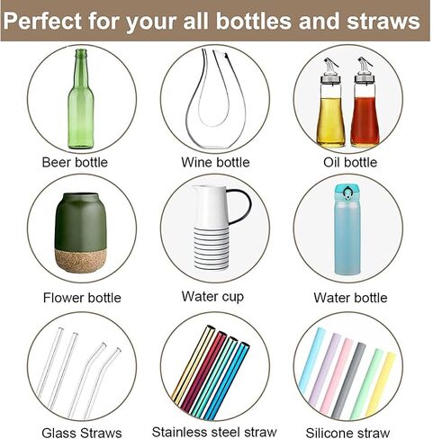 10Pcs Bottle Brush Set Bottle Cleaning Brushes Nylon Strip Brush Nylon Tube Pipe Washing Kit Milk Cup Straw Glass Tube Cleaner for Home in Saudi Arabia