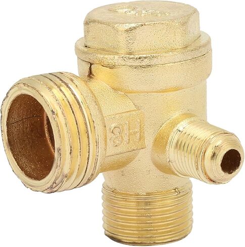 Air Compressor Check Valve, Golden Three Way Unidirectional Check Valve Connect Pipe Fittings With Three Male, power system compressor check valve in Saudi Arabia