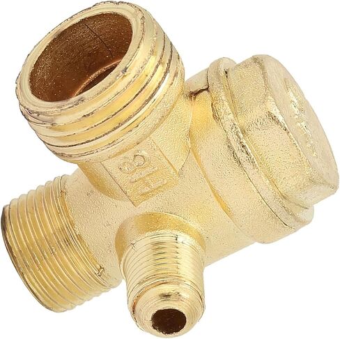Air Compressor Check Valve, Golden Three Way Unidirectional Check Valve Connect Pipe Fittings With Three Male, power system compressor check valve in Saudi Arabia