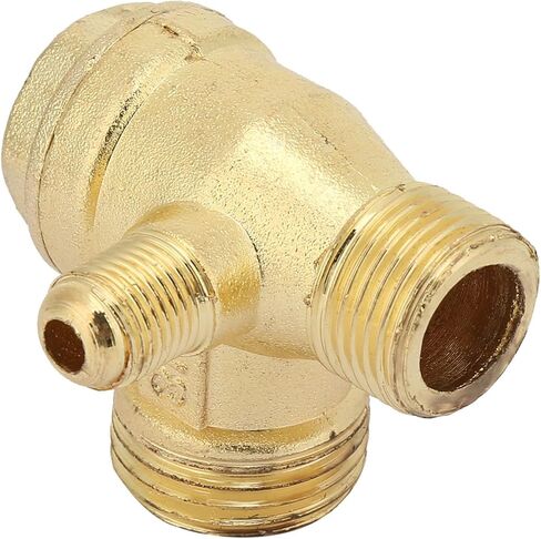 Air Compressor Check Valve, Golden Three Way Unidirectional Check Valve Connect Pipe Fittings With Three Male, power system compressor check valve in Saudi Arabia