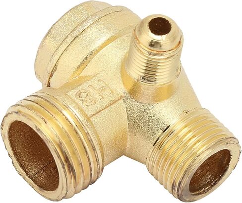 Air Compressor Check Valve, Golden Three Way Unidirectional Check Valve Connect Pipe Fittings With Three Male, power system compressor check valve in Saudi Arabia