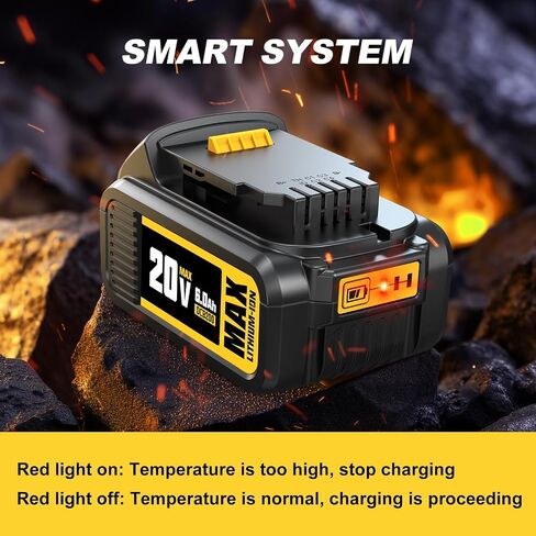 بطارية بديلة YHR 20 فولت 6000 مللي أمبير DCB200 لبطارية Dewalt 20 فولت DCB200 DCB206 DCB207 أدوات الحفر مع مؤشر LED (2 حزمة) in Kuwait