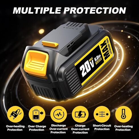 بطارية بديلة YHR 20 فولت 6000 مللي أمبير DCB200 لبطارية Dewalt 20 فولت DCB200 DCB206 DCB207 أدوات الحفر مع مؤشر LED (2 حزمة) in Kuwait