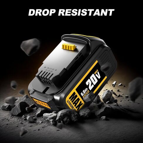 بطارية بديلة YHR 20 فولت 6000 مللي أمبير DCB200 لبطارية Dewalt 20 فولت DCB200 DCB206 DCB207 أدوات الحفر مع مؤشر LED (2 حزمة) in Kuwait