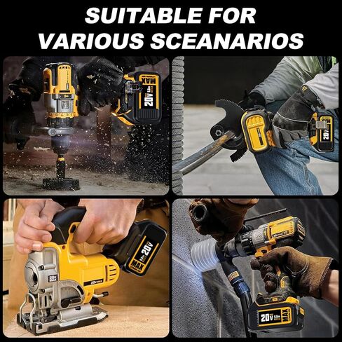 بطارية بديلة YHR 20 فولت 6000 مللي أمبير DCB200 لبطارية Dewalt 20 فولت DCB200 DCB206 DCB207 أدوات الحفر مع مؤشر LED (2 حزمة) in Kuwait