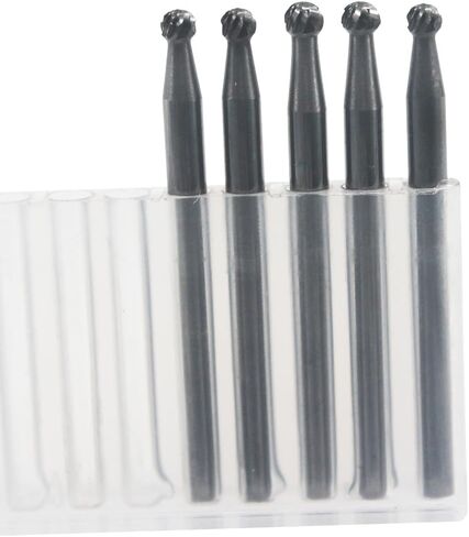 Luo ke 5 Pcs Carbide Ball Burs, 1/8'' Shank Double Slot Tungsten Carbide Ball Shape Cutting Burr for Rotary Tools (1.5/2.0/2.5/3.0/6mm) in Saudi Arabia