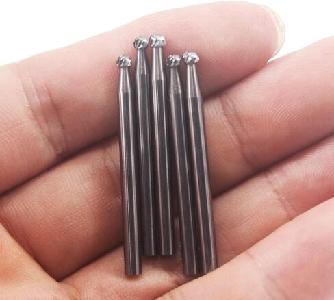 Luo ke 5 Pcs Carbide Ball Burs, 1/8'' Shank Double Slot Tungsten Carbide Ball Shape Cutting Burr for Rotary Tools (1.5/2.0/2.5/3.0/6mm) in Saudi Arabia