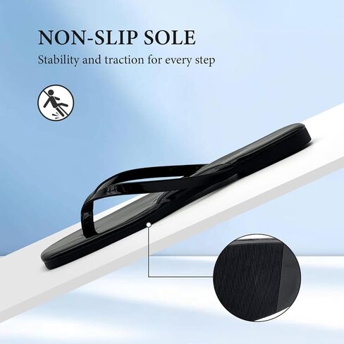 Flip Flops for Women, Square Toe Memory Foam Arch Support Flats Summer Sandals for Women 2025, Trending Vegan Leather Lightweight Soft Comfort Cloud Womens Slippers Beach Essentials Slides in Saudi Arabia